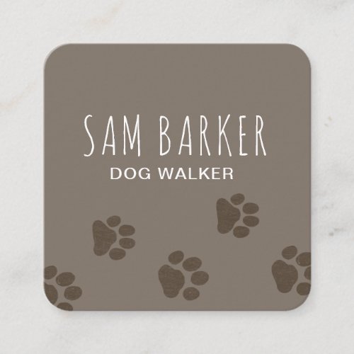 Dog Paw Prints Square  Pet Sitting  Pet Care Square Business Card