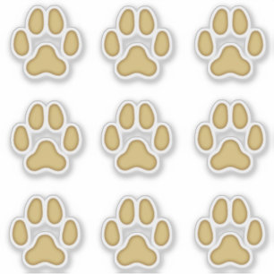 Dog Paw Prints Tan Animal Tracks Stickers