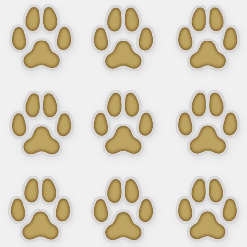Dog Paw Prints Tan Animal Tracks Stickers