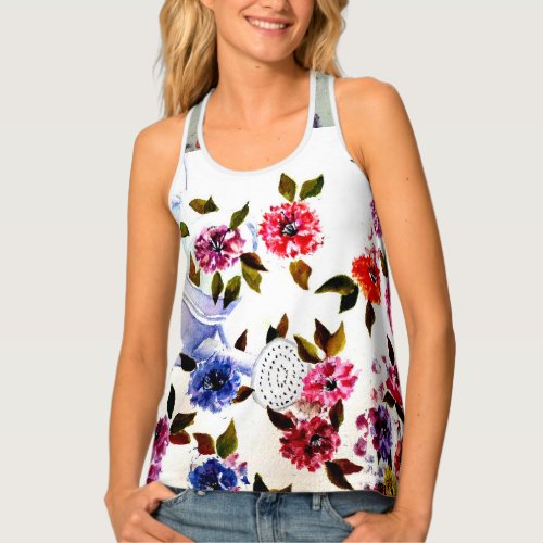 DOG PAW PRINTS WATERING CAN TANK TOP