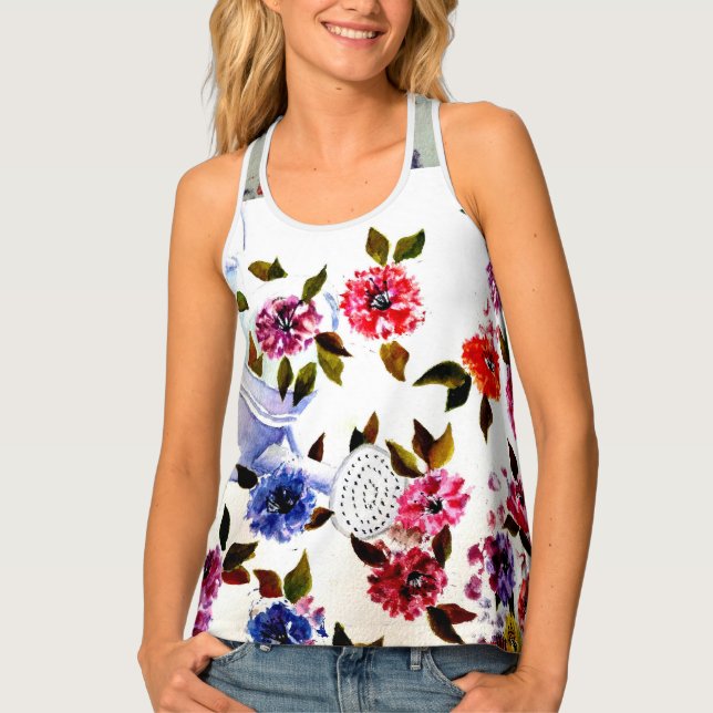 DOG PAW PRINTS WATERING CAN TANK TOP (Front)