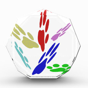 Dog Paw Prints With Polka Dots Award