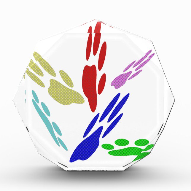 Dog Paw Prints With Polka Dots Award (Front)