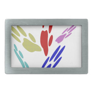 Dog Paw Prints With Polka Dots Belt Buckle