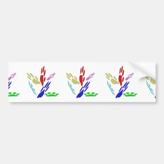 Dog Paw Prints With Polka Dots Bumper Sticker (Front)