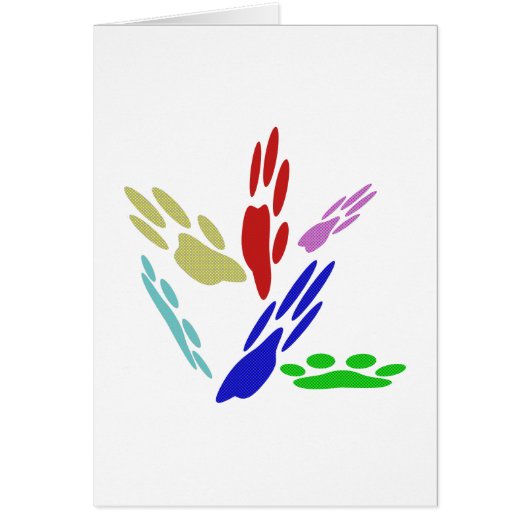 Dog Paw Prints With Polka Dots Cards (Front)
