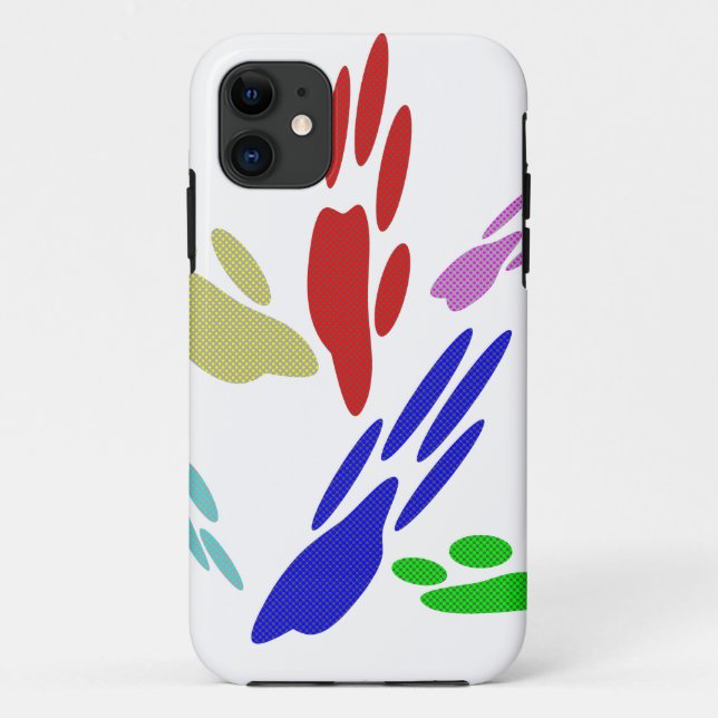 Dog Paw Prints With Polka Dots Case-Mate iPhone Case (Back)