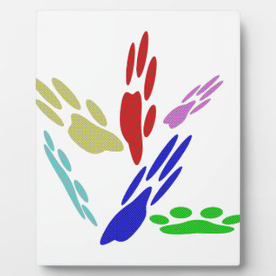 Dog Paw Prints With Polka Dots Plaque