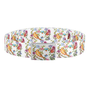 DOG PAW PRINTS YELLOW BIRD BELT