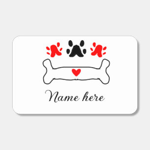 Dog paw red heart pet add name text animal paw  matchboxes