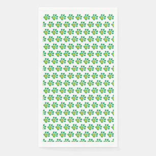 Dog Paw Shamrock Pattern St. Patrick's Day Paper Guest Towels