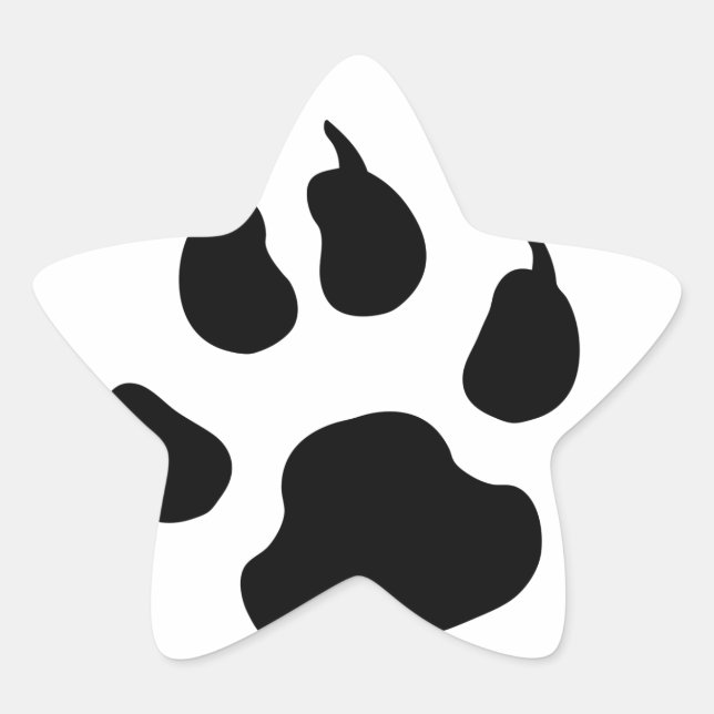 Dog Paw Star Sticker (Front)