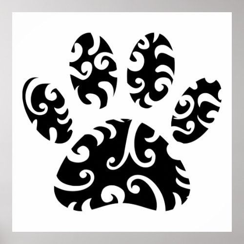 Dog Paw Tattoo Tribal Print