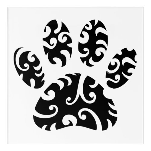 Dog Paw Tattoo Tribal Print Acrylic Print