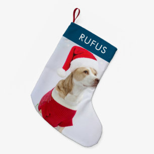 Dog Paw Themed Personalized Christmas Photo Small Christmas Stocking