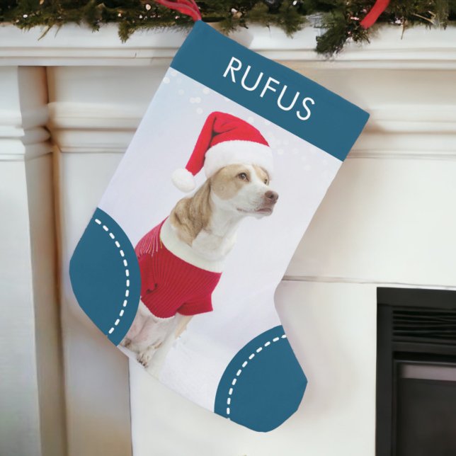 Dog Paw Themed Personalized Christmas Photo Small Christmas Stocking (Dog Paw Themed Personalized Christmas Photo Small Christmas Stocking from Ricaso. Add own dog photo)