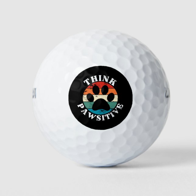 Dog Paw Think Pawsitive Golf Balls (Front)