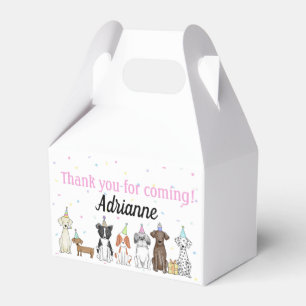Dog Paw-ty Birthday Girl Personalized Favor Boxes