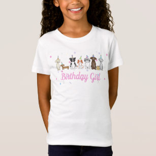 Dog Paw-ty Birthday Girl Personalized T-Shirt