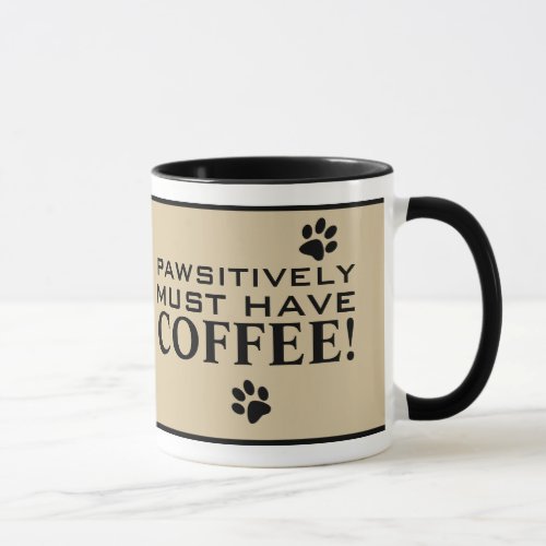 Dog Paw Typography Coffee Lovers Cute Specialty Mug