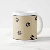 Dog Paw Typography Hot Beverage Custom Specialty Giant Coffee Mug (Front Right)