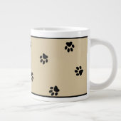 Dog Paw Typography Hot Beverage Custom Specialty Giant Coffee Mug (Right)