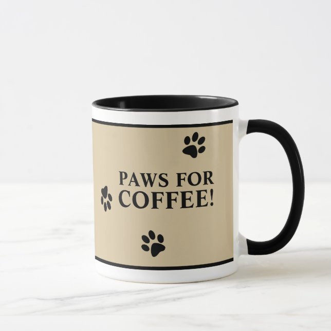 Dog Paw Typography Hot Beverage Specialty Mug (Right)