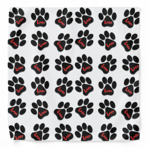 Dog Paw With Love Bandana