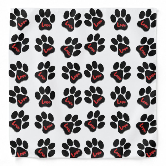 Dog Paw With Love Bandana (Front)