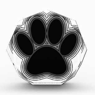Dog Paw With Outlines Acrylic Award