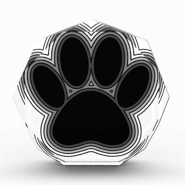 Dog Paw With Outlines Acrylic Award (Front)