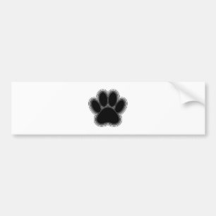 Dog Paw With Outlines Bumper Sticker