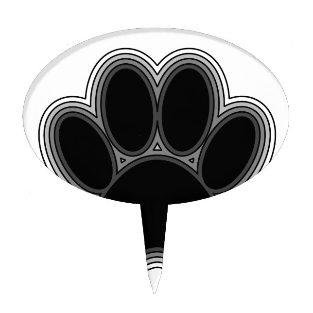 Dog Paw With Outlines Cake Topper (Front)