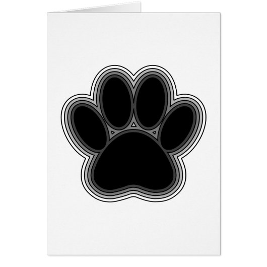 Dog Paw With Outlines Cards (Front)