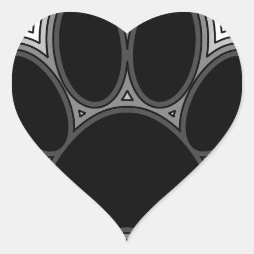 Dog Paw With Outlines Heart Sticker