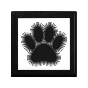Dog Paw With Outlines Jewelry Box