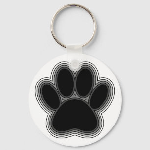 Dog Paw With Outlines Keychain