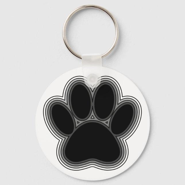 Dog Paw With Outlines Keychain (Front)