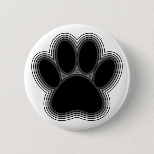 Dog Paw With Outlines Pinback Button