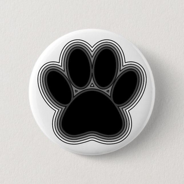 Dog Paw With Outlines Pinback Button (Front)