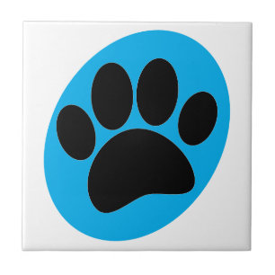 Dog Pawprint Art Ceramic Tile