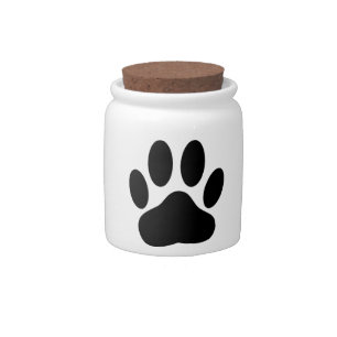 Dog Pawprint Candy Jar