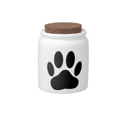 Dog Pawprint Candy Jar