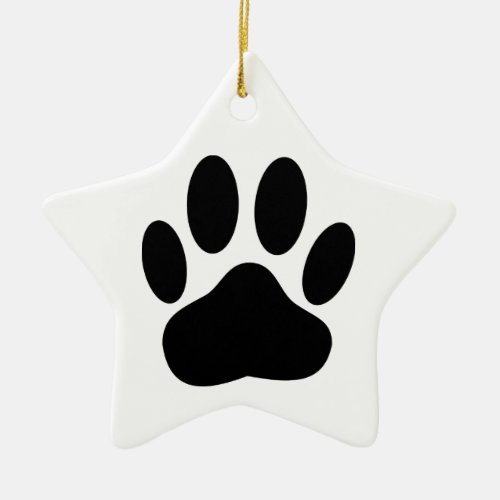 Dog Pawprint Ceramic Ornament