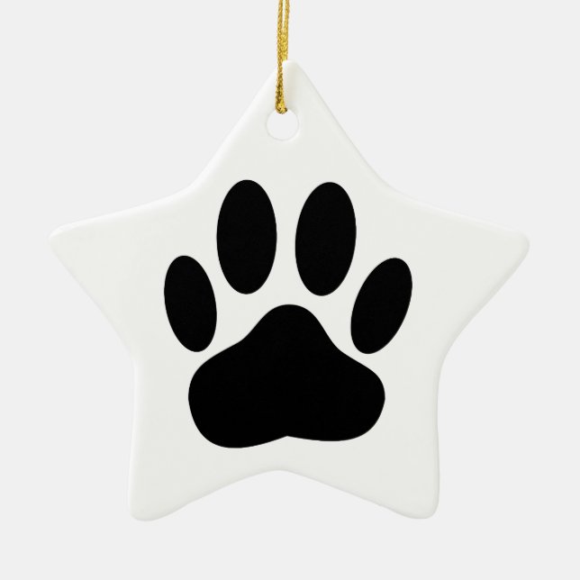 Dog Pawprint Ceramic Ornament (Front)