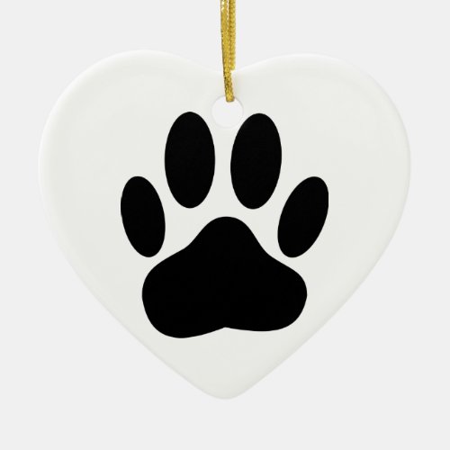 Dog Pawprint Ceramic Ornament