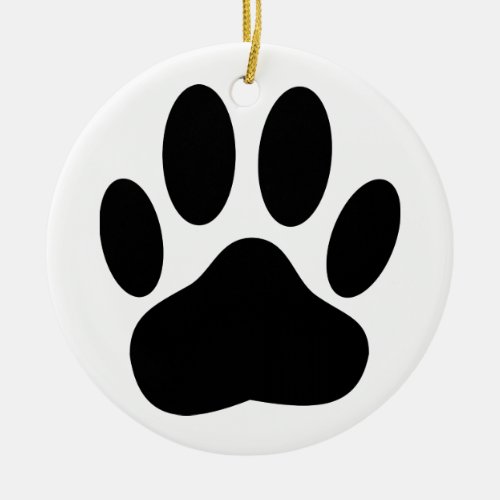 Dog Pawprint Ceramic Ornament