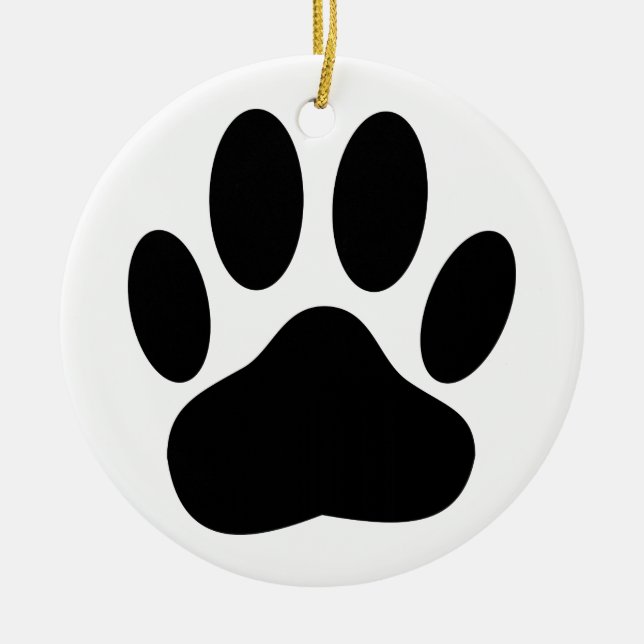 Dog Pawprint Ceramic Ornament (Front)