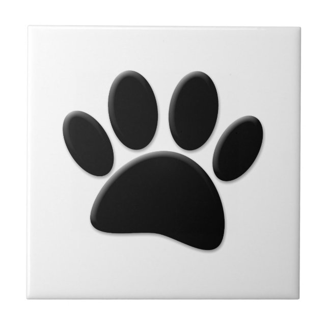 Dog Pawprint Ceramic Tile (Front)