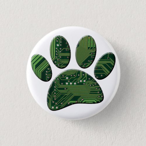Dog Pawprint Circuit Board Button